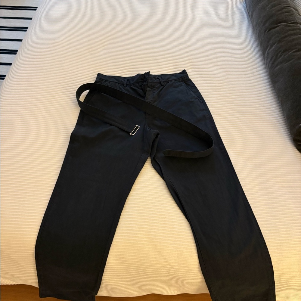 Officine Generale Dark Navy Chinos with matching belt